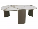 Журнальний столик ADORO B CERAMIC білий AMBER BIANCO/мідний 105*65