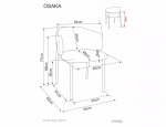 Стілець OSAKA чорний каркас/беж TAP.253