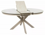 Стіл PORTO CERAMIC 120(160)*120 бежевий травертин/кашемір