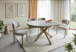 Стіл PORTO CERAMIC 120(160)*120 бежевий травертин/кашемір