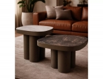 Журнальний столик STELLA B CERAMIC чорний VULCANO/мідний 75*75