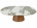 Стол MAROCCO CERAMIC 160(200)*90 белый PANDORO/орех