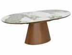Стол MAROCCO CERAMIC 160(200)*90 белый PANDORO/орех