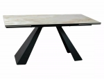 Стіл SALVADORE CERAMIC 160(240)*90 бежевий ONICE ORO/чорний мат