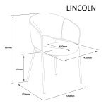 Стул LINCOLN черный каркас/коричневый тк.