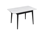 Стол TALLINN CERAMIC 90(120)*70 белый/черный каркас