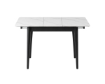 Стол TALLINN CERAMIC 90(120)*70 белый/черный каркас