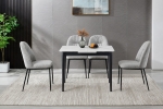 Стол TALLINN CERAMIC 90(120)*70 белый/черный каркас