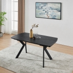 Стол NOREEN CERAMIC 140(200)*80 черный/черный