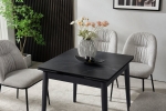 Стол AVENTO CERAMIC 80(130)*80 черный/черный
