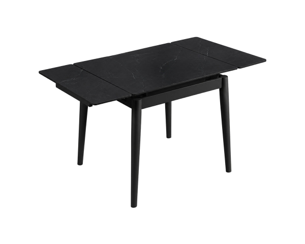 Стол AVENTO CERAMIC 80(130)*80 черный/черный