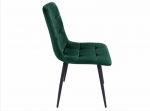 Стул велюровый PM-003 Perfect Home Україна, черный каркас/Sic Velluto 10 Dark Green