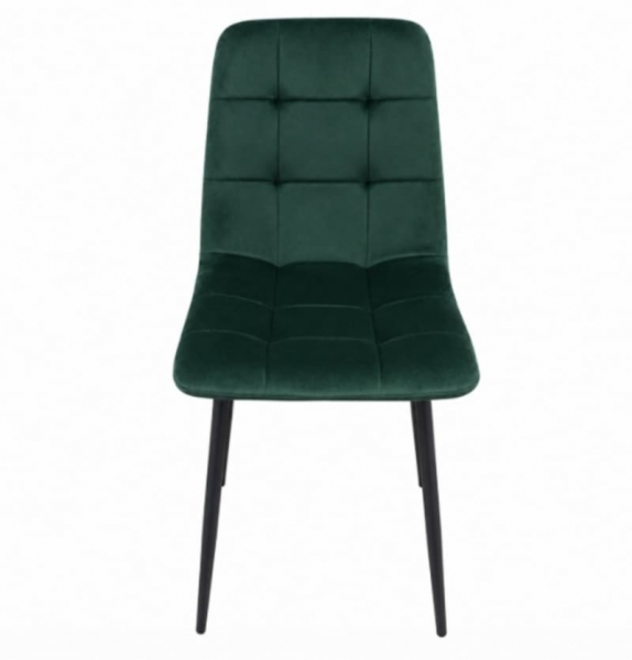 Стул велюровый PM-003 Perfect Home Україна, черный каркас/Sic Velluto 10 Dark Green