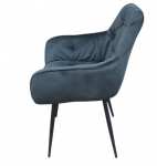 Стул с подлокотниками TABITI Perfect Home, черный каркас/Sic Velluto 19 Graphite