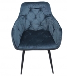Стул с подлокотниками TABITI Perfect Home, черный каркас/Sic Velluto 19 Graphite