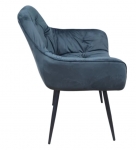 Стул с подлокотниками TABITI Perfect Home, черный каркас/Sic Velluto 19 Graphite