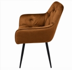 Стул с подлокотниками TABITI Perfect Home, черный каркас/Sic Velluto 30 Tobacco