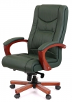 Кресло офисное Аклас Артур EX MB (Кожа Lux LC Green/PU Green)