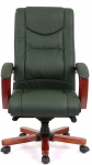 Кресло офисное Аклас Артур EX MB (Кожа Lux LC Green/PU Green)