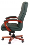 Кресло офисное Аклас Артур EX MB (Кожа Lux LC Green/PU Green)