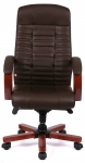 Крісло офісне АКЛАС Атлант EX MB (Шкіра LC-K Dark brown/PU Dark brown)