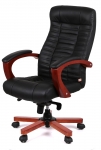 Кресло офисное Аклас Атлант EX MB (Кожа LC-A Black/PU Black)