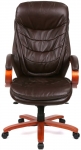 Крісло офісне АКЛАС Валенсія Soft EX MB (Шкіра LC-K Dark brown/PU Dark brown)
