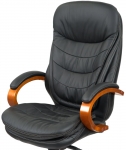 Кресло офисное Аклас Валенсия Soft EX MB (Кожа LC-A Black/PU Black)