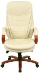 Крісло офісне АКЛАС Валенсія Soft EX MB (Шкіра LC-F Beige/PU Beige)