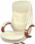 Крісло офісне АКЛАС Валенсія Soft EX MB (Шкіра LC-F Beige/PU Beige)