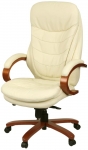 Крісло офісне АКЛАС Валенсія Soft EX MB (Шкіра LC-F Beige/PU Beige)