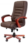 Кресло офисное Аклас Гаспар ЭХ МB (Кожа LC-K Dark brown/PU Dark brown)