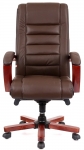 Кресло офисное Аклас Гаспар ЭХ МB (Кожа LC-K Dark brown/PU Dark brown)