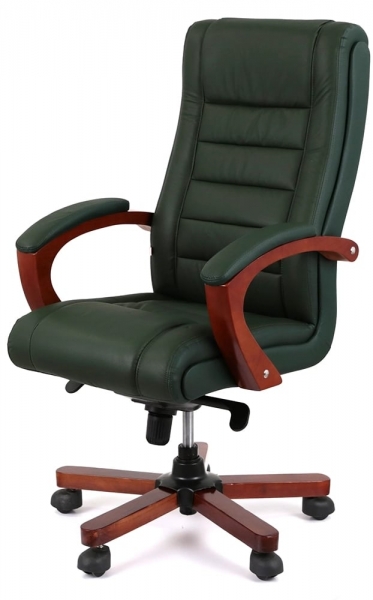 Крісло офісне АКЛАС Гаспар ЕХ МB (Шкіра Lux LC Green/PU Green)
