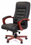Крісло офісне АКЛАС Гаспар ЕХ МB (Шкіра LC-A Black/PU Black)