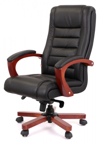 Крісло офісне АКЛАС Гаспар ЕХ МB (Шкіра LC-A Black/PU Black)
