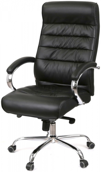 Кресло офисное Аклас Камиль CH MB (Кожа LC-A Black/PU Black)