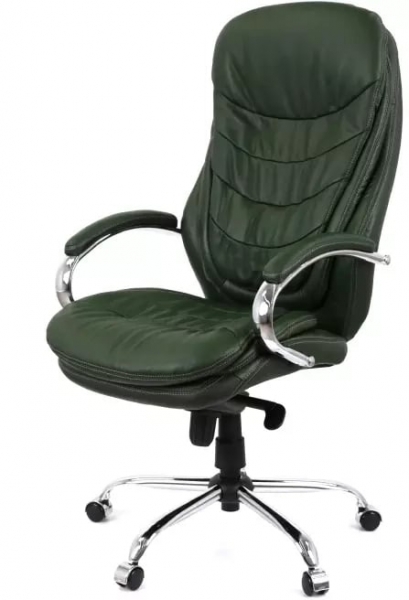 Крісло АКЛАС Валенсія Soft CH MB (Шкіра Lux LC Green/PU Green)