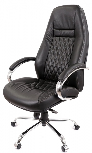 Кресло АКЛАС Луизиана MB (GB-242CC) (Кожа LC-A Black/PU Black)