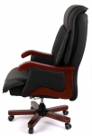 Кресло АКЛАС Галахад EX RL (Кожа LC-A Black/PU Black)