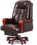 Кресло АКЛАС Тристрам EX RL (Кожа Lux LC-K Dark brown/PU Dark brown)