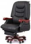 Крісло АКЛАС Ланселот EX RL (Шкіра LC-A Black/PU Black)