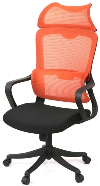 Крісло офісне АКЛАС Доріан BL TILT (K-09 Orange/OS Black)