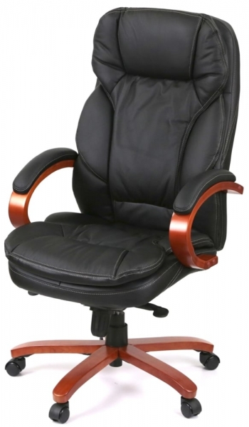 Кресло АКЛАС Тироль EX GB-236WW (Кожа LC-A Black/PU Black)