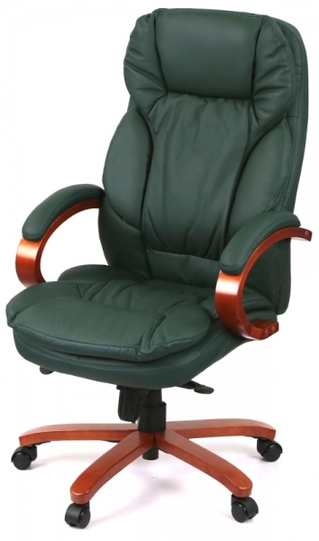 Крісло АКЛАС Тіроль EX GB-236WW (Шкіра Lux LC Green/PU Green)