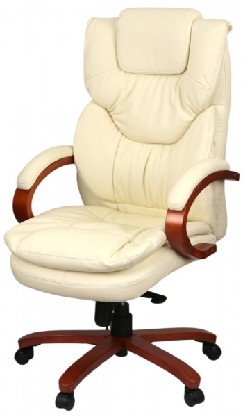 Крісло АКЛАС Флорида EX MB GB-233WW (Шкіра LC-F Beige/PU Beige)