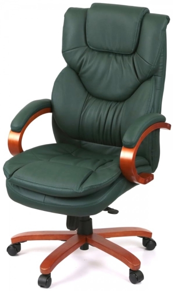 Крісло АКЛАС Флорида EX MB GB-233WW (Шкіра Lux LC Green/PU Green)