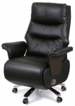 Кресло АКЛАС Атаман с электроприводом (Кожа LC-A Black/PU Black)