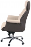 Крісло АКЛАС Драгобрат AL MB (Шкіра LC-F Beige/PU Dark brown)