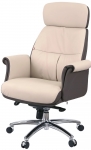 Крісло АКЛАС Драгобрат AL MB (Шкіра LC-F Beige/PU Dark brown)